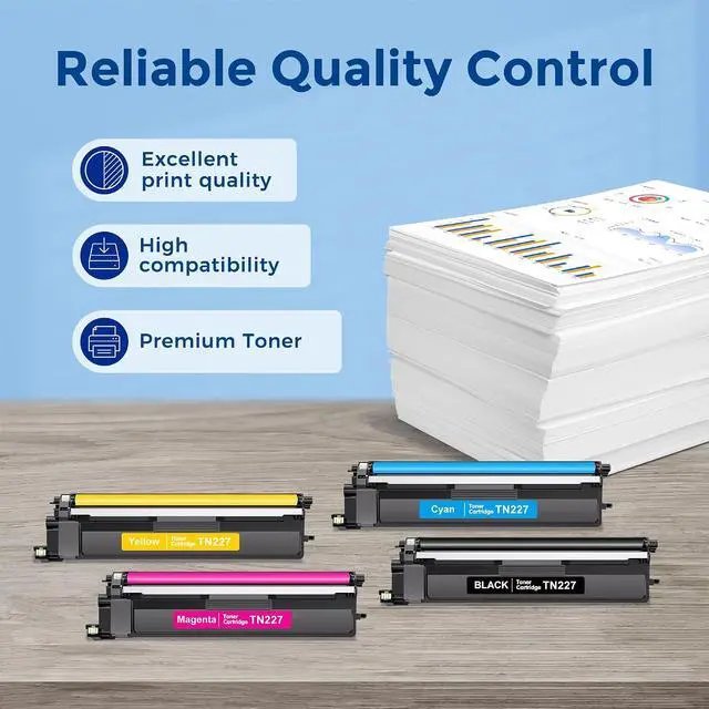 Alt view image 6 of 6 - TN227 TN-227BK/C/M/Y Toner Cartridge 4 Pack Compatible for Brother TN227