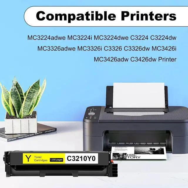Alt view image 2 of 5 - C3210Y0 MC3224 Toner Cartridges Compatible for Lexmark C3224 C3326 Toner Cartridge C3210Y0 for C3210 C3326 C3426 MC3224 MC3326 MC3426 Laser Printers (Y)
