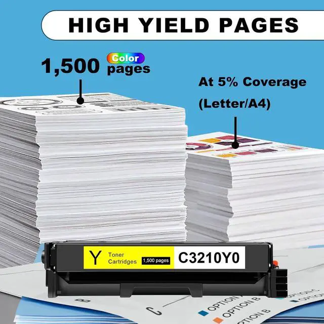 Alt view image 3 of 5 - C3210Y0 MC3224 Toner Cartridges Compatible for Lexmark C3224 C3326 Toner Cartridge C3210Y0 for C3210 C3326 C3426 MC3224 MC3326 MC3426 Laser Printers (Y)