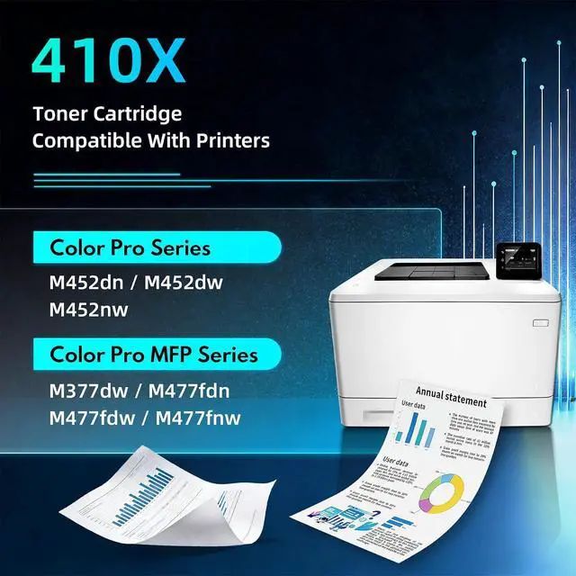 Alt view image 2 of 7 - 410X High Yield Toner Cartridge Set 4-Pack Replacement for HP 410X Toner