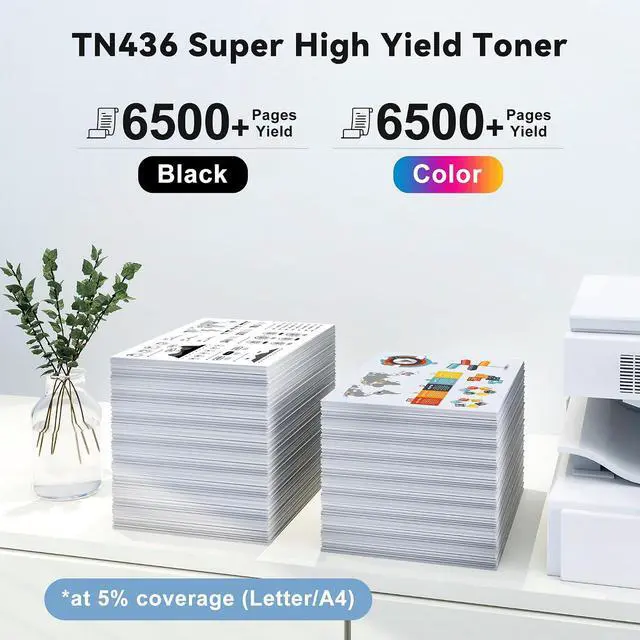 Alt view image 3 of 6 - TN436 TN-436 Toner Cartridge Set Compatible for Brother TN436 TN433 TN431 TN436BK TN433BK Toner Work with Brother HL-L8360CDW MFC-L8900CDW MFC-L8905CDW Printer (6500 Pages Super High Yield, 4-Color)