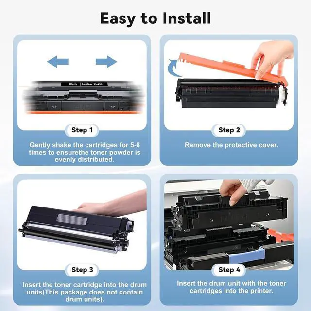 Alt view image 6 of 6 - TN436 TN-436 Toner Cartridge Set Compatible for Brother TN436 TN433 TN431 TN436BK TN433BK Toner Work with Brother HL-L8360CDW MFC-L8900CDW MFC-L8905CDW Printer (6500 Pages Super High Yield, 4-Color)