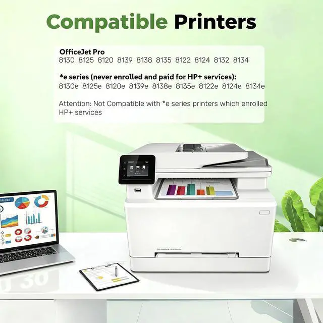 Alt view image 2 of 7 - 923 Ink Cartridges for HP Printers 8130e 923XL Ink Cartridges Combo Pack