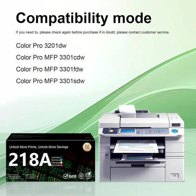 Alt view image 2 of 7 - Replacement for HP 218A Toner Cartridges 4Pack (Black/Cyan/Yellow/Magenta)