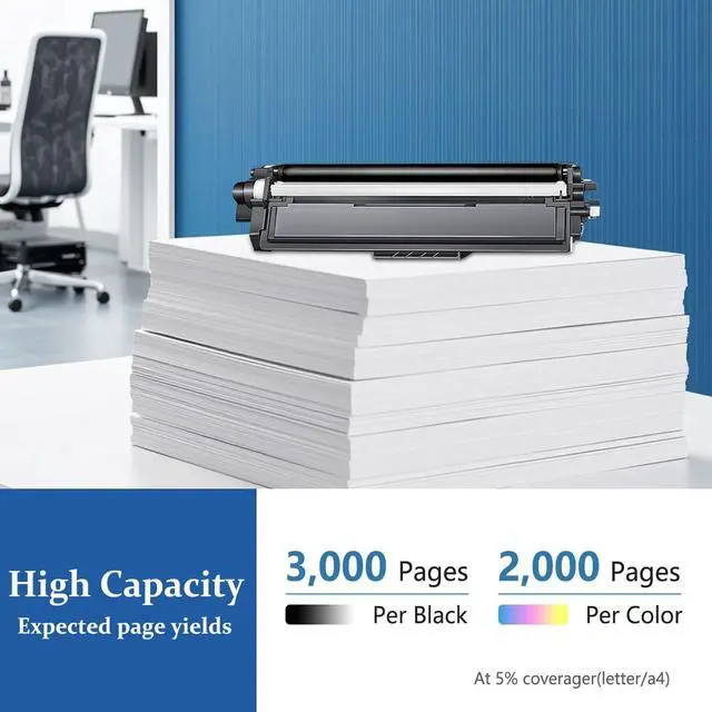 Alt view image 3 of 7 - TN-221 Toner Cartridge 4-Pack TN221BK TN221C TN221M TN221Y Replacement for Brother TN221 Toner, Compatible with HL-3140CW HL-3170CDW HL-3180CDW MFC-9330CDW MFC-9340CDW Printers