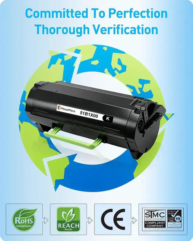 Alt view image 7 of 7 - MasaiMara 51B1X00 Extra High Yield Compatible Toner Cartridge for Lexmark MS517 MS517dn MX517de MS617 MS617dn MX617de Printers (Black, 1-Pack)