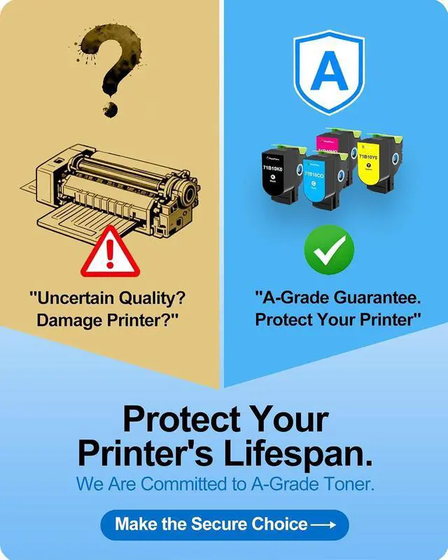Alt view image 2 of 7 - MasaiMara 71B10K0 71B10C0 71B10M0 71B10Y0 71B10 Compatible Toner Cartridges for Lexmark CS317 CS417 CS517 CS317dn CS417dn CS517de CX317 CX417 CX517 CX317dn CX417de CX517de Printer (4-Pack)