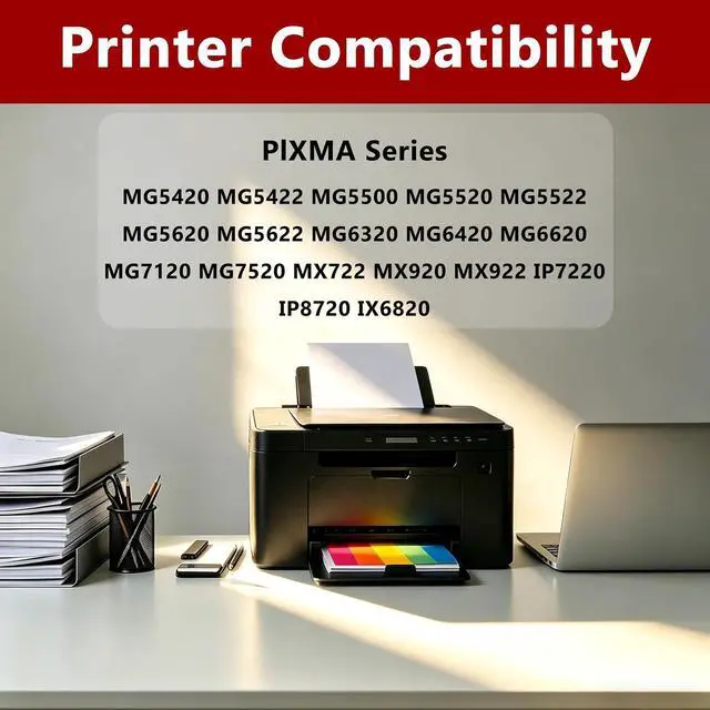 Alt view image 2 of 6 - PGI-250XL CLI-251XL Ink Cartridge High Yield 5 Pack Replacement for Canon 250 251 XL Work with PIXMA MX922 IX6820 IP8720 MX920 MG5520 MG5500 MG7520 IP7220 MG6620 MG6320 MG7120(PGBK Black Color)