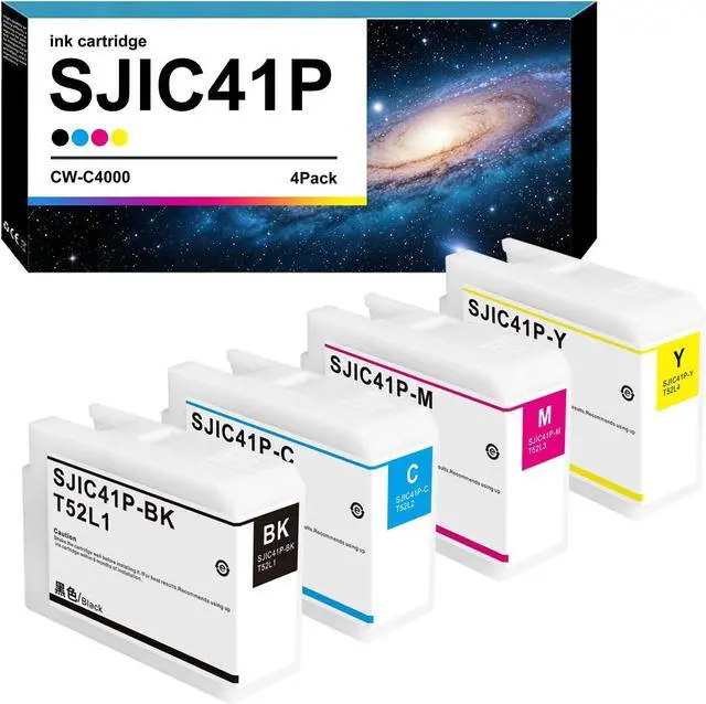 Main image of SJIC41P Ink Cartridge Remanufactured T52L1 T52L2 T52L3 T52L4 Ink Cartridge Replacement for Colorworks CW-C4000 Label Printer