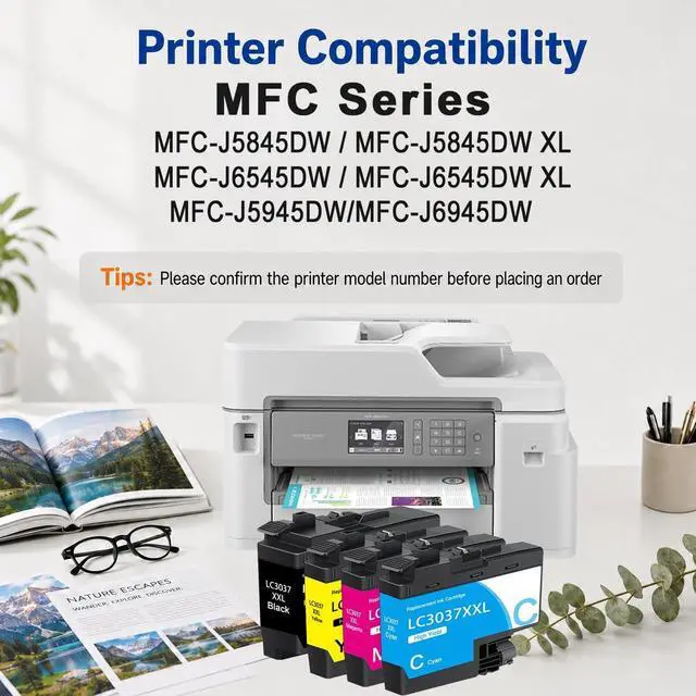 Alt view image 2 of 7 - LC3037XXL Super High-Yield Ink Cartridges Replacement for Brother(BK,C,M,Y)