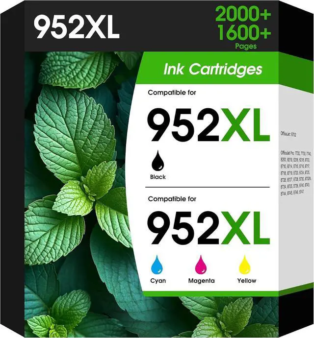Main image of W.L.M 952XL Ink Cartridges Combo Pack 4-Pack Compatible for HP 952XL 952