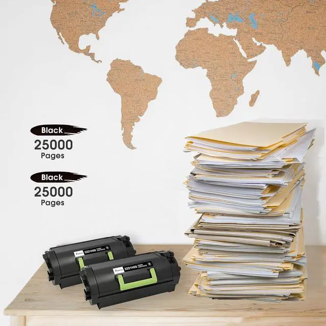 Alt view image 2 of 6 - 521H 52D1H00 Toner Cartridge (2.5K Pages) Compatible with Lexmark MS710 MS710dn MS711 MS810 MS810dn MS810n MS811 MS812 MX710 MX710de MX711 MX810 MX811 MX812 Printer (Black, 2-Pack)