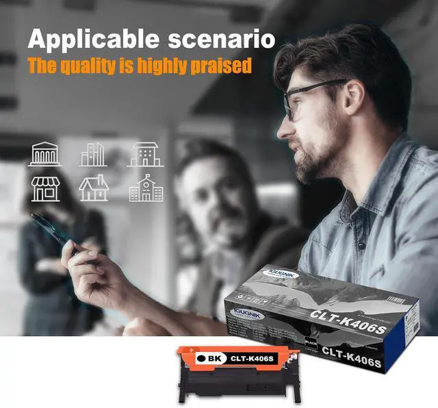 Alt view image 5 of 5 - 1-Pack CLT-K406S High Yield Black Toner Cartridge(with chip), Replacement for Samsung CLT-K406S for Xpress C46x C41x Series C410W C460W C460FW C412W/C413W C462W/C462FW C463W/C463FW CLX-330x Printer