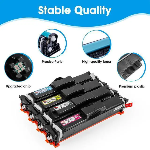Alt view image 2 of 7 - 210X 210A Toner Cartridges 4 Pack Compatible for 210A 210X Toner Cartridges for Use in Color LaserJet Pro MFP 4301fdw 4301fdn Pro 4201dw 4201dn Series Printer Ink(B/C/Y/M)