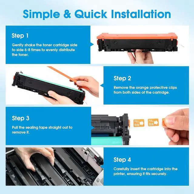 Alt view image 3 of 7 - 210X 210A Toner Cartridges 4 Pack Compatible for 210A 210X Toner Cartridges for Use in Color LaserJet Pro MFP 4301fdw 4301fdn Pro 4201dw 4201dn Series Printer Ink(B/C/Y/M)