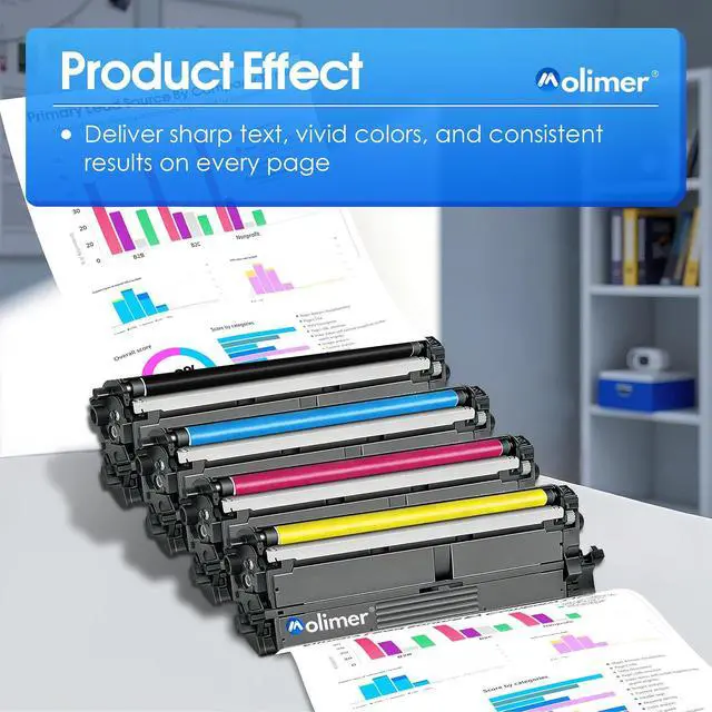 Alt view image 5 of 7 - TN635 TN635XL Toner Cartridges (4 Pack) Replacement for Brother TN635