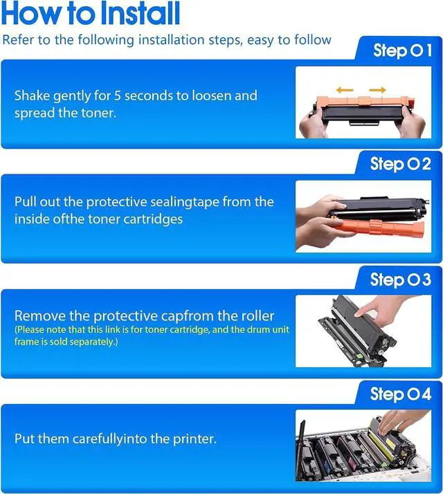 Alt view image 6 of 7 - TN635 TN635XL Toner Cartridges (4 Pack) Replacement for Brother TN635