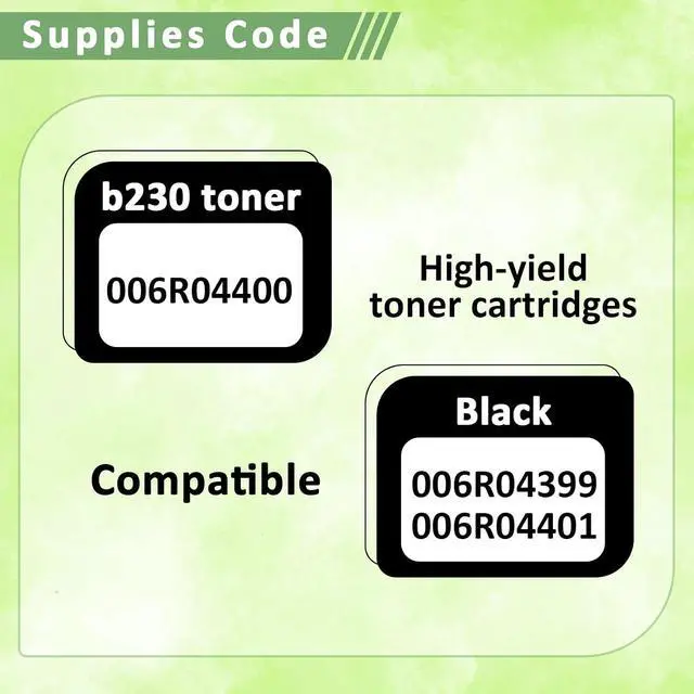 Alt view image 4 of 7 - B230 B225 B235 Toner Cartridge (with Chip) for Xerox Printer,006R04400 Replacement C325 C320 Ink Cartridge,Compatible with Xerox B225 B235 Color Multifunction Printer 006R04399 006R04401 (Black)