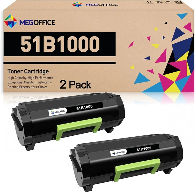 Main image of Replacement for Lexmark 51B1000 Black Toner Cartridge 2 Pack