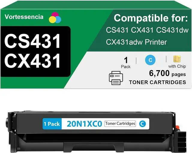 Main image of CS431 CX431 High Capacity 20N1XC0 Toner Cartridges Compatible for Lexmark CS431 CX431 CS431dw, CX431adw Printer, 1 Pack 6,700 Pages