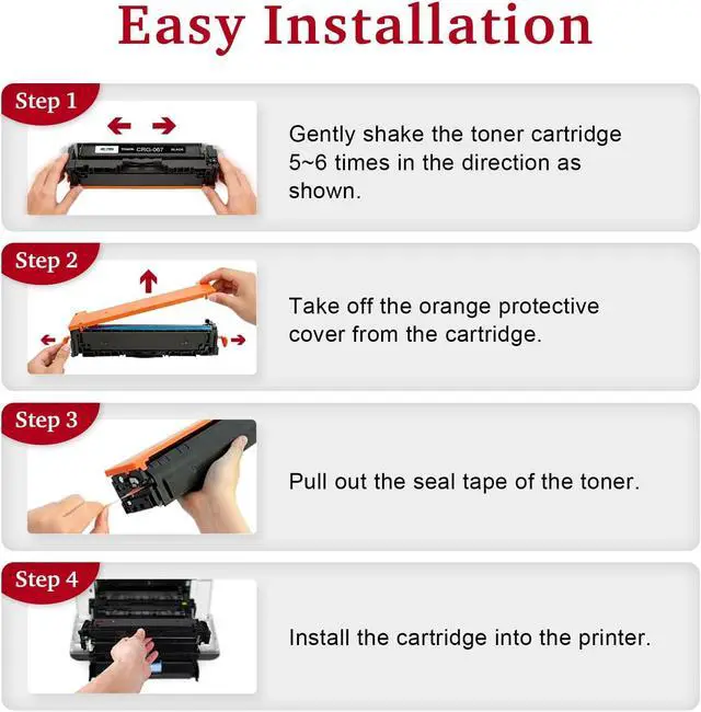 Alt view image 6 of 6 - MEGAIN 067 Toner Cartridges Set Compatible for Canon 067 CartridgeSs Works with Color imageCLASS MF656Cdw MF654Cdw MF653Cdw MF650C LBP632Cdw LBP633Cdw LBP630C Series Printers (4 Pack)