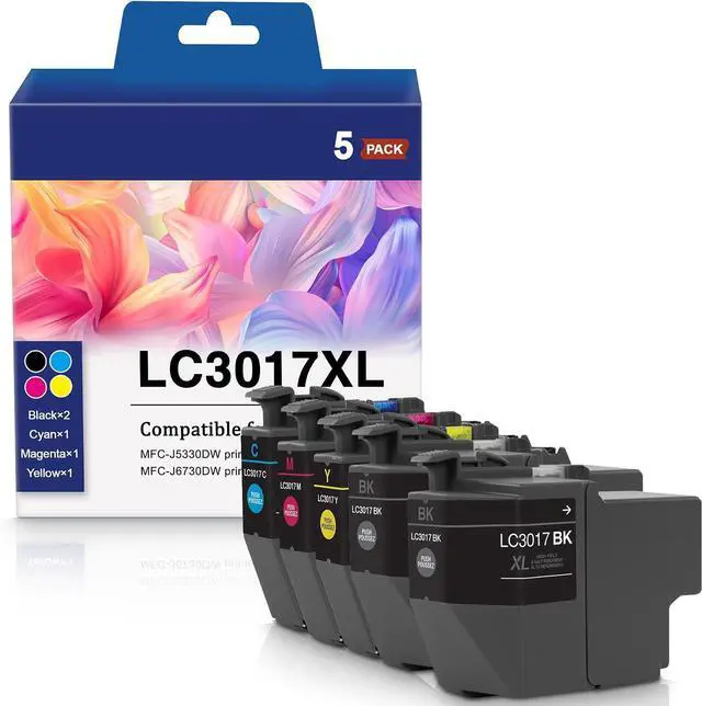 Main image of LC3017XL Ink Cartridges 5-Pack (2 Black, 1 Cyan, 1 Magenta, 1 Yellow)