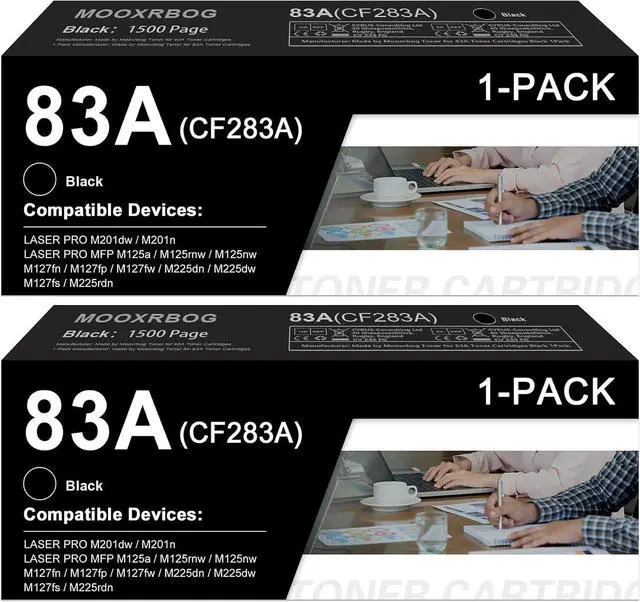 Main image of 83A Black Toner Cartridge 2-Pack Replacement for HP 83A 83X Toner Cartridge