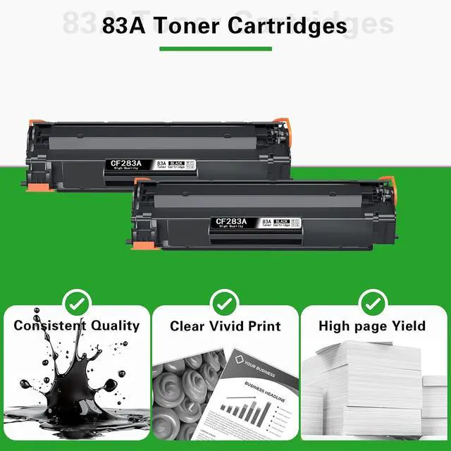 Alt view image 5 of 7 - 83A Black Toner Cartridge 2-Pack Replacement for HP 83A 83X Toner Cartridge