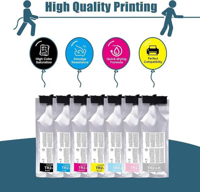 Alt view image 2 of 7 - Compatible TR2 Ink Cartridges Replacement for Roland TrueVIS SG-300 SG-540 SG2-300 SG2-540 SG2-640 SG3-300 SG3-540 VG-540 VG-640 Printers, TR2 Ink 7 Pack(1BK/1C/1M/1Y/1LC/1LM/1LK)