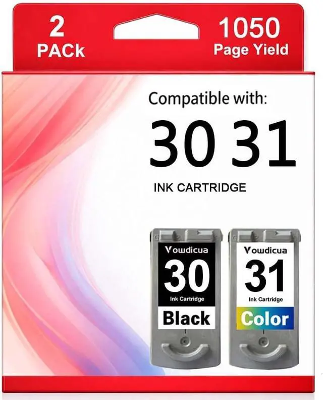 Main image of PG-30 CL-31 Ink Cartridges 30 and 31 Cartridge - High Capacity Compatible for iP1800 iP1900 iP2600 MP140 MP190 MP210 MP470 MX300 MX310 Printer, 2 Pack (Black, Tri-Color)