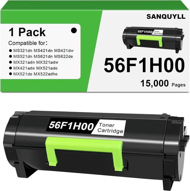 Main image of 56F1H00 Toner Cartridge MS622de MX321adn Toner Compatible for Lexmark 56F1H00 56F1000 Toner Cartridge for MS321 MS421 MS521 MS621 MS622 MX321 MX421 MX521 MX522 MX622 Printer High Yield 15,000 Pages