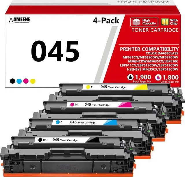 Main image of 045 Toner Cartridges High Yield Set 4-Pack Compatible for Canon 045 CRG-045 Toner Cartridge for Color imageClass MF634Cdw MF631Cn MF632Cdw MF633Cdw LBP612Cdw LBP613Cdw LBP611Cn Printer(BK/C/M/Y)