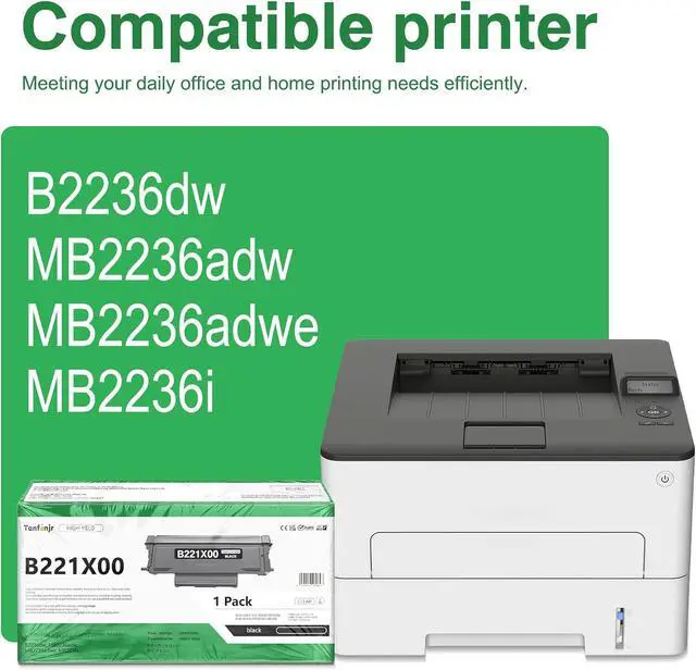Alt view image 2 of 7 - B221X00 High Yield Black Toner Cartridge 1-Pack, Up to 6000 Pages, Compatible Replacement for Lexmark B221000 B221H00 B221X00, Work with B2236dw MB2236adw MB2236adwe MB2236i Printer
