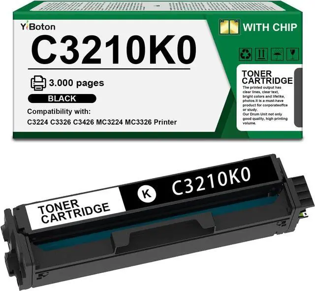 Main image of High Yield C3210K0 C3224 Black Toner Cartridge (with Chip) Replacement for Lexmark C3210K0 Compatible with Lexmark C3224 C3326 C3426 MC3224 MC3326 MC3426 Printer