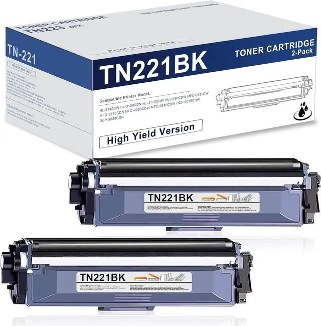 Main image of MOLIMER TN-221 TN221BK Black Toner Cartridge Replacement for Brother TN221 TN-221BK MFC-9130CW MFC-9340CDW HL-3170CDW HL-3140CW Toner Printer (2 Pack)