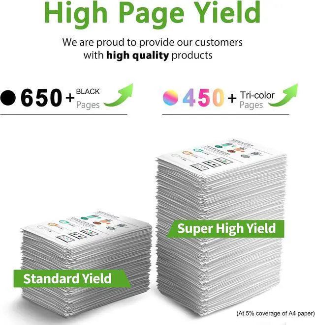 Alt view image 3 of 7 - 64XL Ink Cartridge (Black and Color 2-Pack) Replacement for HP 64 XL 64 Ink Cartridges Fits for Envy Photo 7858 7855 7155 7864 7158 6252 6255 Tango Printer Combo Pack