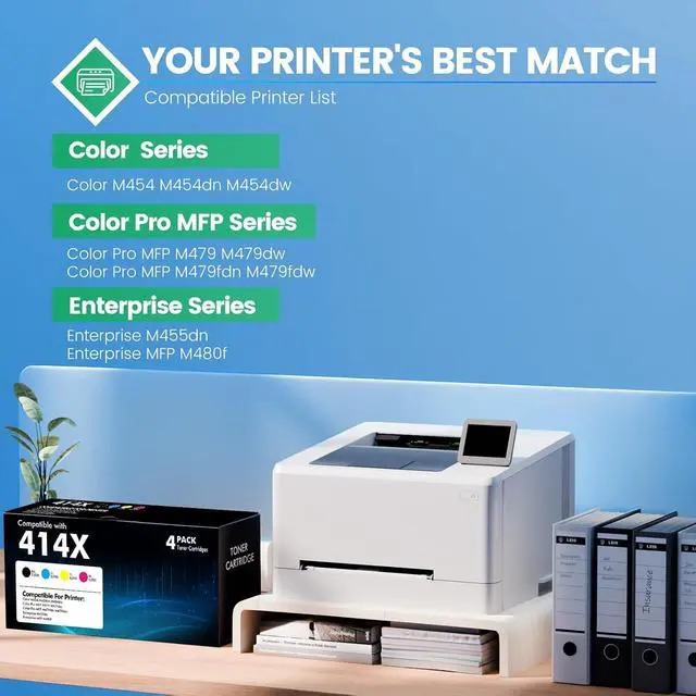 Alt view image 2 of 7 - 414X Toner Cartridges 4 Pack High Yield for HP414X 414A 414 Toner with Chip