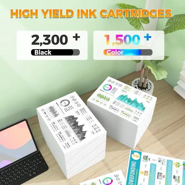 Alt view image 2 of 6 - 950XL and 951XL Ink Cartridges Combo Pack Compatible for HP Printers Ink 950 XL 951 XL HP951XL HP950XL Use for Office jet Pro 8600 8610 8620 8615 8660 276DW 251DW 271DW 8120e Series (4-Pack, BKCMY)