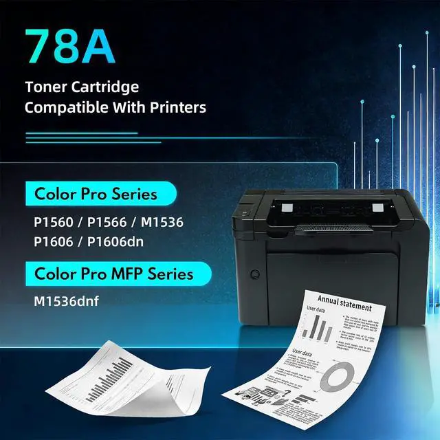 Alt view image 2 of 7 - 78A High Yield Toner Cartridge Black 2-Pack Replacement for HP 78A Toner