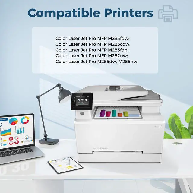 Alt view image 2 of 7 - 206X Toner Cartridges 4 Pack High Yield Laser jet Pro MFP M283fdw M283cdw
