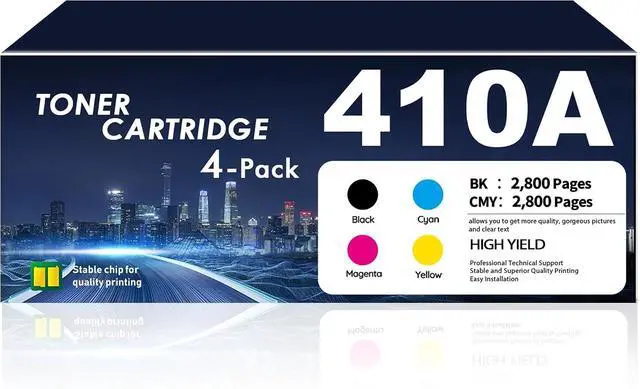 Main image of 410A Toner Cartridges 4 Pack M477 M452 Compatible for HP 410A 410X