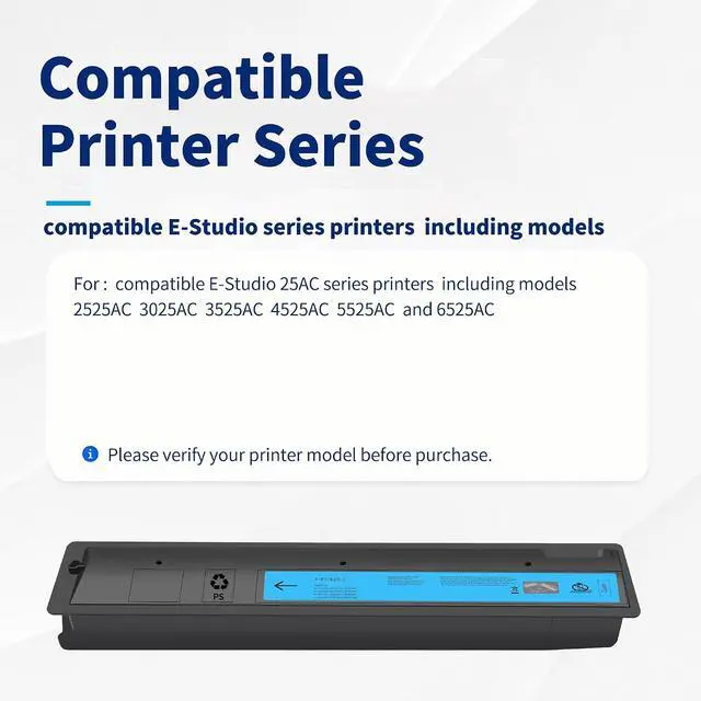 Alt view image 3 of 7 - TFC425U T-FC425U-C Cyan Toner Cartridge Replacement for E-Studio 2525AC 3025AC 3525AC 4525AC 5525AC 6525AC Printer (Cyan 1 Pack)