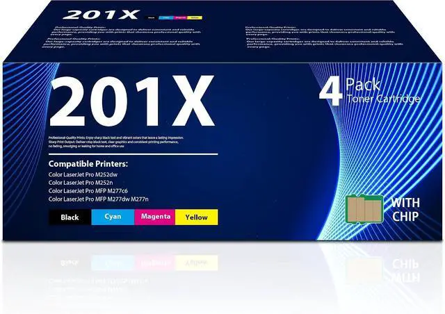 Main image of 201X Toner Replacement for HP 201X Toner Cartridges 4 Pack High Yield CF400X CF401X CF402X CF403X Compatible with Color LaserJet Pro M252dw M252n MFP M277c6 M277dw Printer (Black Cyan Magenta Yellow)