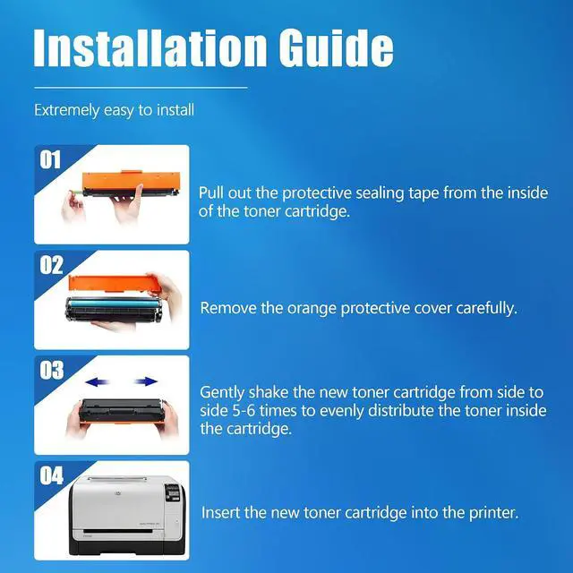 Alt view image 4 of 6 - 128A Toner Cartridges 4 Pack High Yield Replacement for HP128 128A CP1525NW