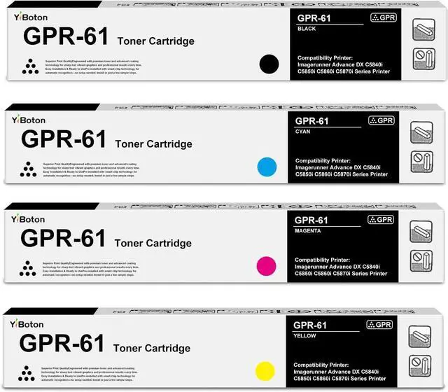 Main image of GPR-61 GPR61 High Yield Toner Cartridge 4-Pack Black Cyan Magenta Yellow