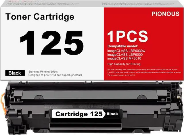 Main image of 125 CRG125 Black Toner Cartridge (1-Pack) - Replacement for Canon 125/CRG125 Toner Compatible with LBP6030w LBP6000 MF3010 Printer