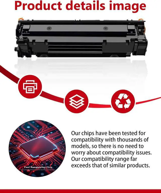 Alt view image 4 of 7 - 125 CRG125 Black Toner Cartridge (1-Pack) - Replacement for Canon 125/CRG125 Toner Compatible with LBP6030w LBP6000 MF3010 Printer