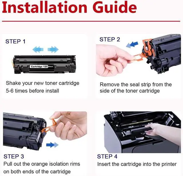 Alt view image 7 of 7 - 125 CRG125 Black Toner Cartridge (1-Pack) - Replacement for Canon 125/CRG125 Toner Compatible with LBP6030w LBP6000 MF3010 Printer