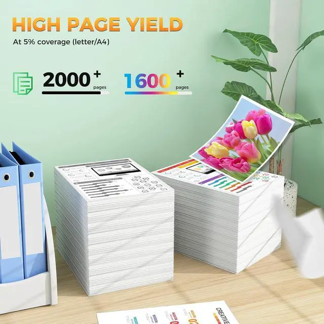 Alt view image 3 of 7 - 952XL Ink Cartridges for Office Jet 8702 Compatible for HP 952XL, B/C/M/Y