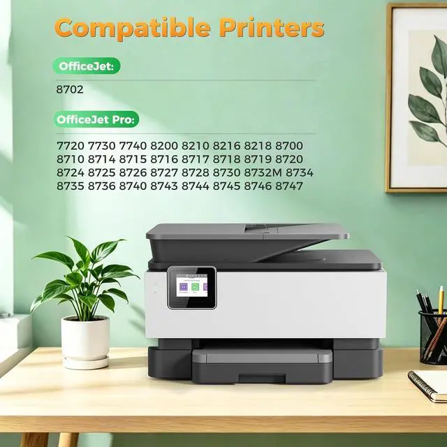 Alt view image 2 of 7 - 952XL Ink Cartridges for Office Jet 8702 Compatible for HP 952XL, B/C/M/Y